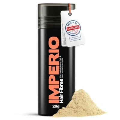 Image of IMPERIO Hair Fibres for Thickening &amp; Full in Seconds. Shake on filler an Authentic Look. 100% Natural! Premium Salon Quality Building 26g (light blonde)