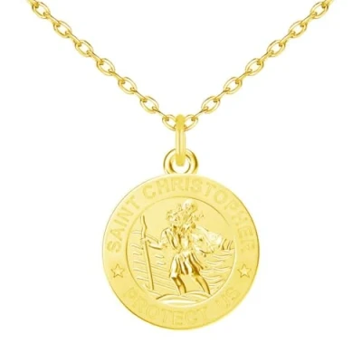 Image of Philip Jones Gold Plated St Christopher Necklace
