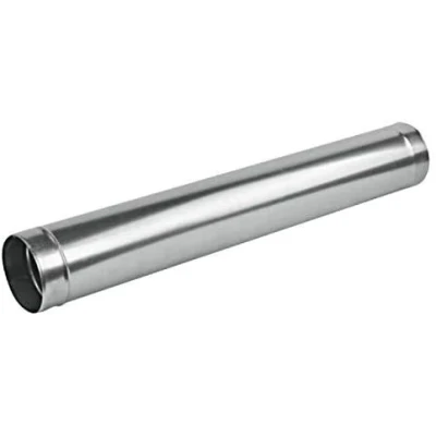 Image of Metal Rigid Pipe Galvanised Steel Ventilation Tubing Chimney Liner Duct Tube 1000mm / 1m (140mm)