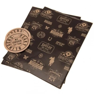 Image of Danilo Promotions LTD Officially Licensed Peaky Blinders Wrapping Paper, 2 Sheets &amp; Tags