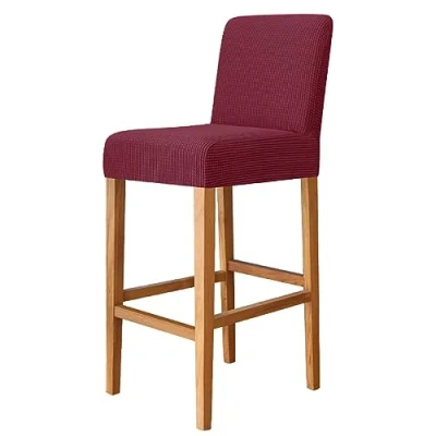 Image of Leomix Stretch Bar Stool Covers, Pub Counter Short Back Chair Covers with Elastic Bottom for Breakfast Cafe High Stool,P,4pack