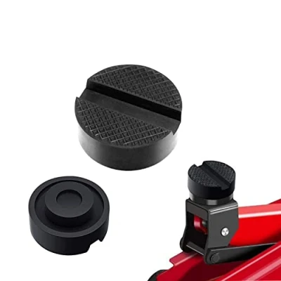Image of ThxMadam Jack Pad, 2 Pcs Universal Anti slip Surface Rubber Slotted Frame Rail Protector Pinch Weld Floor Disk Pad JACKPAD