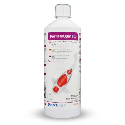 Image of NT Labs Koi Care Permanganate Dip, Medicine, Treats Fish Lice, Leeches, Parasites and Ulcers, Dip Treatment, Size 1000ml