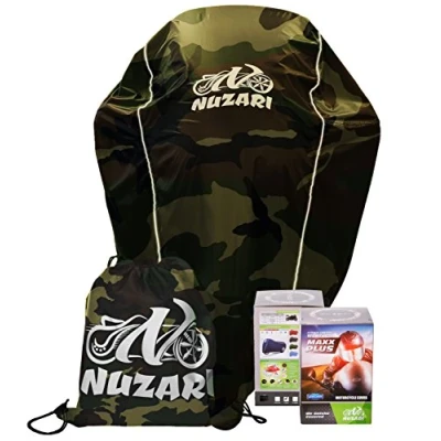 Image of Premium Nuzari Heavy Duty Motorcycle Cover Covers Waterproof Outdoor Storage Scooter Vespa Moped Harley Davidson Medium