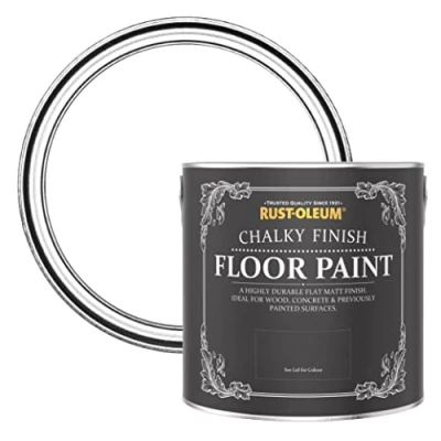 Image of Rust Oleum White Scratch Resistant Floor Paint in Matt Finish Cotton (WHITE) 2.5L