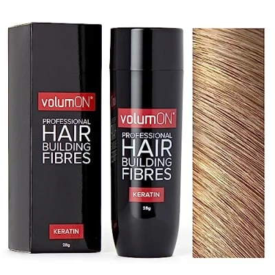 Image of Volumon Professional Hair Building Fibres Loss Concealer KERATIN 28g Get Upto 30 Uses CHOOSE FROM 8 COLOUR SHADES (Medium Blonde)