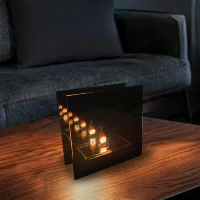 Image of Cello Gleneagles Smoke Infinity Flame LED Battery Lamp Night Light, Bedroom and Desk Decor. Effect for Ambient Lighting in Any Room.