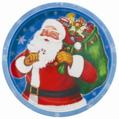 Image of 8x Santa Night Before Christmas Party Paper Plates/Christmas Dinner
