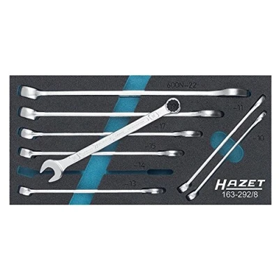 Image of HAZET 163 292/8 12 Point Traction Profile Combination Wrench Set Multi Colour