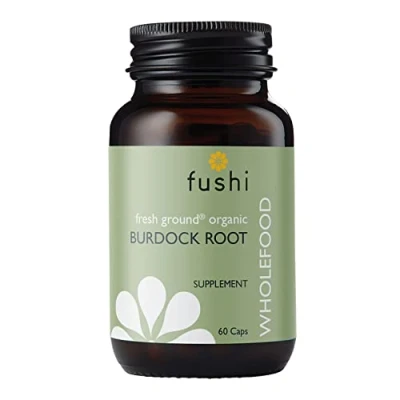 Image of Fushi Organic Burdock Root (Arctium) Capsules, 60 Caps Fresh Ground Whole Food Indigenously Sourced, Ethical, Vegan, Made in The UK