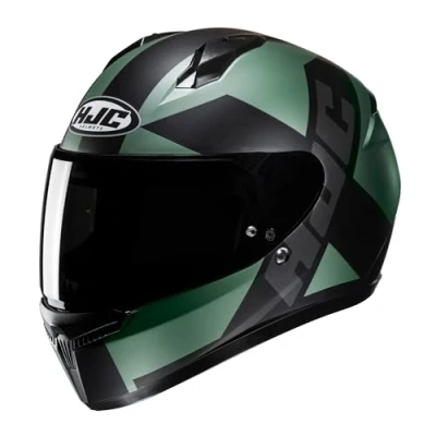 Image of HJC C10 Tez Full Face Motorcycle Helmet Motorbike Scooter ACU Gold Crash Lid Khaki Green (XL)