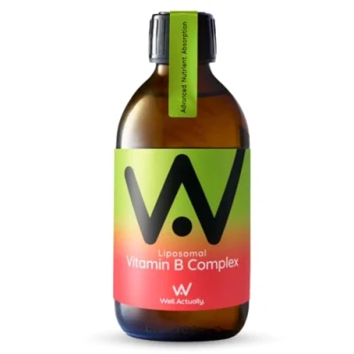 Image of WELL ACTUALLY Liposomal Vitamin B Complex High Strength and Bioavailability 8 Essential Vitamins for Energy, Brain, Metabolism Support Tropical Flavour (50 Servings)