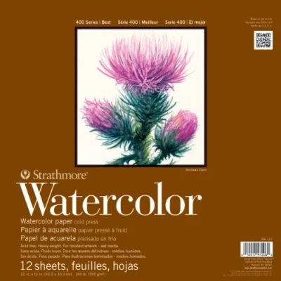 Image of Strathmore Watercolor Paper Pad x inch, 12 Sheets, White, 12x12