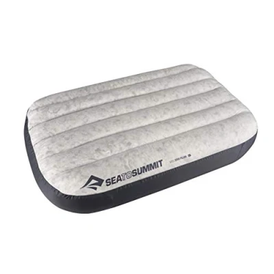 Image of Sea to Summit Aeros Down Pillow XL Ultralight Inflatable Travel 10D Fabric With Premium Cushion Top &amp; Lock System For Backpacking Camping 59 x 38 12cm Grey 190g