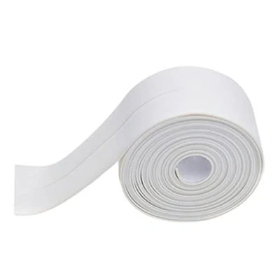 Image of perfk Caulk Strip, Self Sealing Tape PVC Waterproof Decorative Sealant for Kitchen, Bathroom, Shower Edge, White