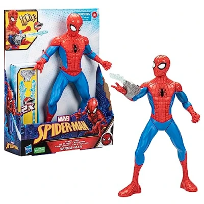 Image of Marvel Spider Man Thwip Action Figure, 13 Inch Scale Super Hero Toys for Kids, Ages 5 and Up, Web Blaster Accessories Included