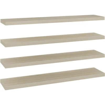 Image of vidaXL Floating Wall Shelves 4 pcs Oak 120x23.5x3.8 cm MDF