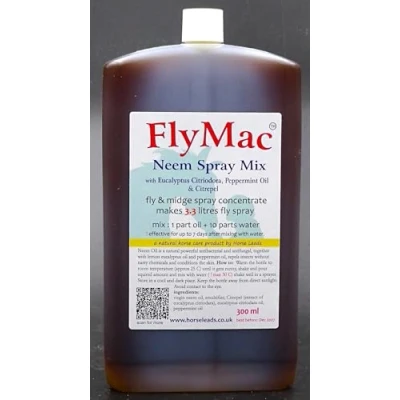 Image of FlyMac Neem &amp; Eucalyptus Spray Concentrate 300ml makes 3.3 ltrs Horse Fly