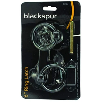 Image of Black 152mm Steel Ring Gate Latch By Blackspur