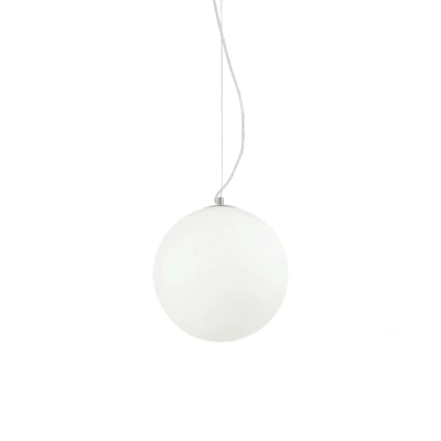 Image of Mapa Bianco 1 Light Medium Globe Ceiling Pendant White, E27