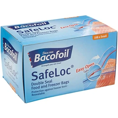 Image of BacoFoil Safeloc Food and zer Small Bags, 108 Bags Safelock 108x