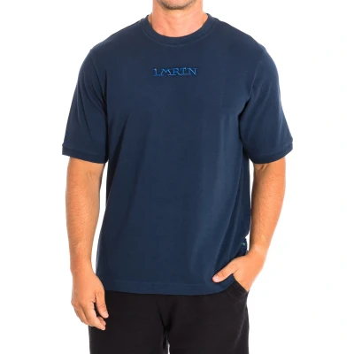Image of La Martina Mens Short Sleeve T Shirt TMR008 JS303 Blue Cotton Size X Large
