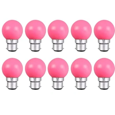 Image of WULUN 10 Pack B22 Bayonet Colored LED Light Bulbs 2W G45 Golf Ball Mini Globe Bulb Lighting Bulbs,Pink for Outdoor Indoor String Patio Garden Party Christmas, Tree, Fairy Night Lights