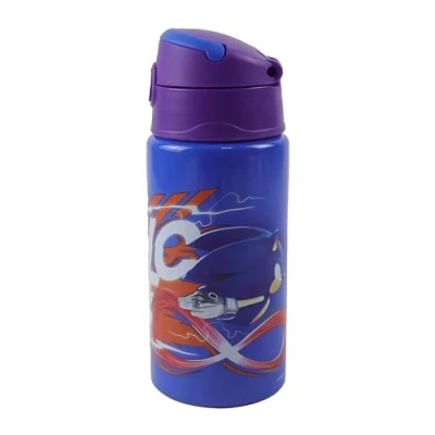 Image of OM SUPPLIES Sonic Characters Reusable Aluminium Sports Bottle 500ml Holiday, Back to School Water Drinking Kids Lunch Children (Sonic)