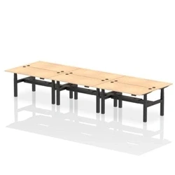 Image of Air B2B 1600x800mm Height Adjustable 6P Bench Desk CP Maple/Black