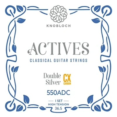 Image of KNOBLOCH STRINGS THE ART OF VIBRATION 550ADC ACTIVE DOUBLE SILVER CX CARBON HIGH 550 TENSION 36.5