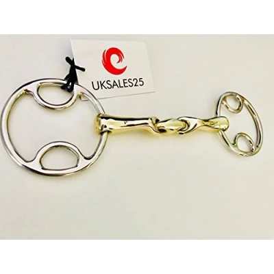 Image of UKSALES25 Wilkie Bevel Verbindend Angled Snaffle Bit (Horse Bits) (5.5&quot;)