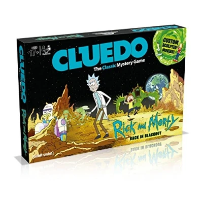 Image of Winning Moves Rick and Morty Cluedo Mystery Board Game, Join Rick, Morty, Jerry, Beth Mr Poopybutthole to retrieve Rick&#039;s portal gun plans, become a real detective, gift for players aged 17 plus