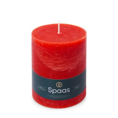 Image of Spaas Rustic Pillar Candle 100/130 mm 95h, red