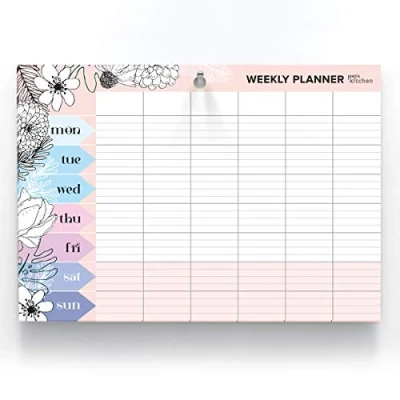 Image of Joeji&#039;s Kitchen Weekly Planner Pad Tear Off Sheets 60 Pages, Meal Punched Hole for Hanging Plan Your Desk Board organising and Productivity Planning