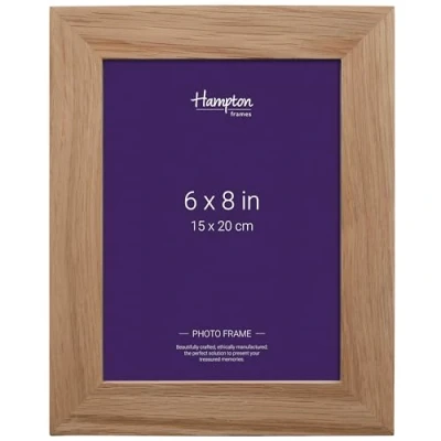 Image of Hampton Frames NEW ENGLAND Solid Oak Wood Display Picture Photo Frame 6 x 8 (15x20 cm) 464868WO