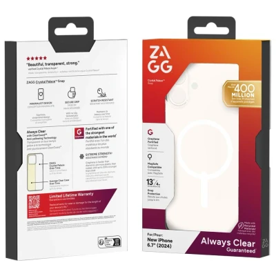 Image of ZAGG Crystal Palace Snap Graphene Back Cover Transparent Magnetic Apple iPhone 16 Plus
