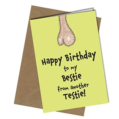 Image of #90 Bestie from another Testie male friend female Funny Birthday card