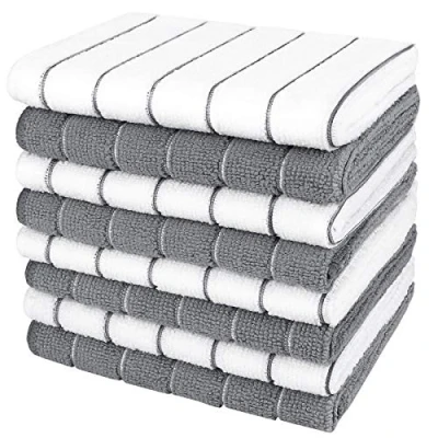 Image of AIDEA Microfibre Dish Cloths Pack of 8, Tea Towels Super Soft Absorbent and Lint Free,Multi Purpose Rags for Kitchen 30 x cm