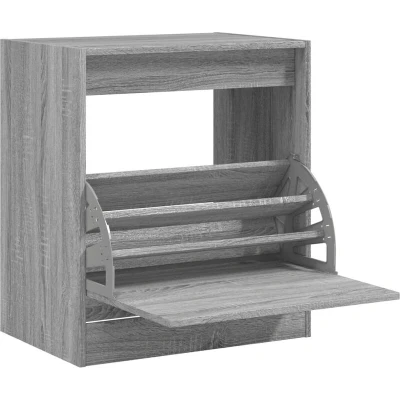 Image of vidaXL Shoe Cabinet Grey Sonoma 60x42x69 cm Engineered Wood