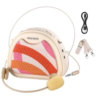 Image of NEEWER VA01 Voice Amplifier with Wired Headset Microphone, Speaker, Shoulder Strap, AUX Output, USB C Rechargeable Portable Sound Mic 14Hrs Battery for Teachers, Trainers, Tour Guides