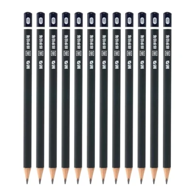 Image of M&amp;G Wooden Hexagonal Pencils, 12 Pcs 2B Pencils Graphite Round for Classroom Teacher Office Supplies, Grey