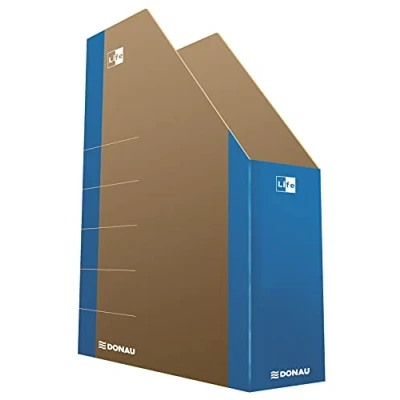 Image of Cardboard Document Container DONAU Life A4 Blue/Document Archiving/Type A4/80 / Kind Foldable/Material Cardboard/Label Space for Description/Colour Blue/Format Weight (g/m2) 800