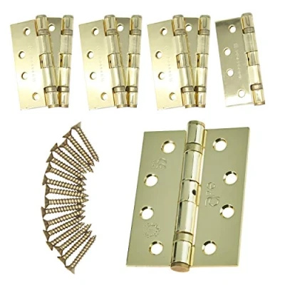 Image of Door Hinge 4&quot; / 102mm PVD Brass Ball Bearing Washer CE Grade 11 for Fire 4 Pair