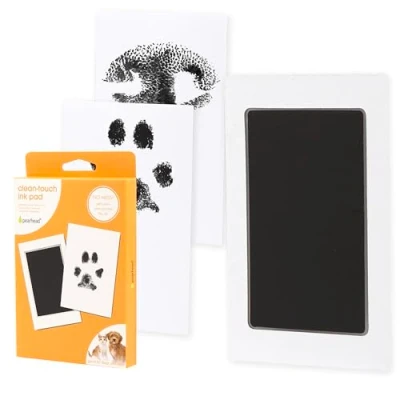 Image of Pearhead Paw Print Clean Touch Ink Pad Kit for Dogs and Cats, Pet Owner Keepsake, DIY Inkless Nose Impression Set, Small/Medium