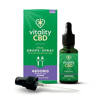 Image of Vitality CBD Drops, Spray in MCT Oil 4800 mg, Berry, 30 ml, NO THC
