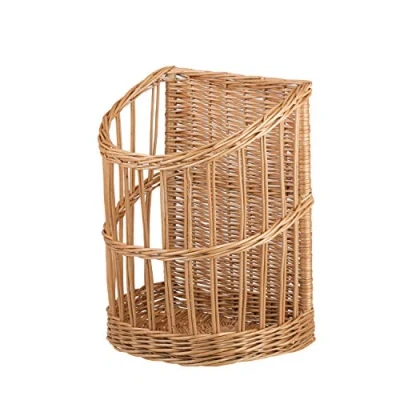 Image of e wicker24 Natural Wicker Baguette Basket for Baking Handwoven Bread Durable and Aesthetic Bakery Stylish Vintage Holder Large Serving
