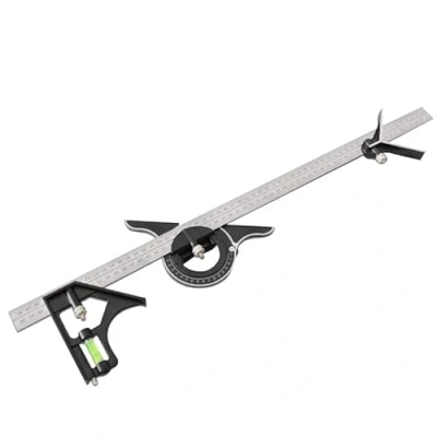 Image of KATSU Combination Square Set 24 Inch 600mm Right Angle Multi Purpose Aluminum Alloy Adjustable Protractor Ruler Spirit Level Finder Measuring Tool, Inch/Metric 311591