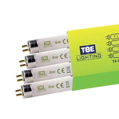 Image of TBE LIGHTING T4 6w Fluorescent Tube Lamps 232mm 4 Pack of CFL Bulbs G5 2 Pin Base Fittings High Efficiency Lamps, Soft White 3500K