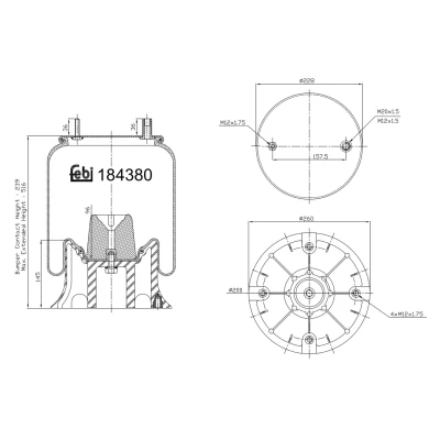 Image of M001472, M001472S, M001472S2 Boot, air suspension FEBI BILSTEIN 184380 Rear Axle