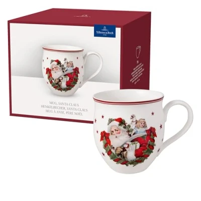 Image of Villeroy &amp; Boch Toy&#039;s Delight Mug with Santa Claus Pattern, 390 ml, Christmas Cup, Mug, Coffee hot Drink Winter Toys Porcelain